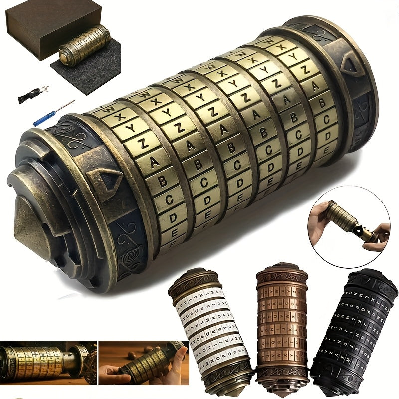 Retro Mini Combination Lock Brain Teaser Puzzle Boxed Gift Set Escape Room Prop Fun Creative Gift for Adults Teens Birthday Valentine Wedding Christmas