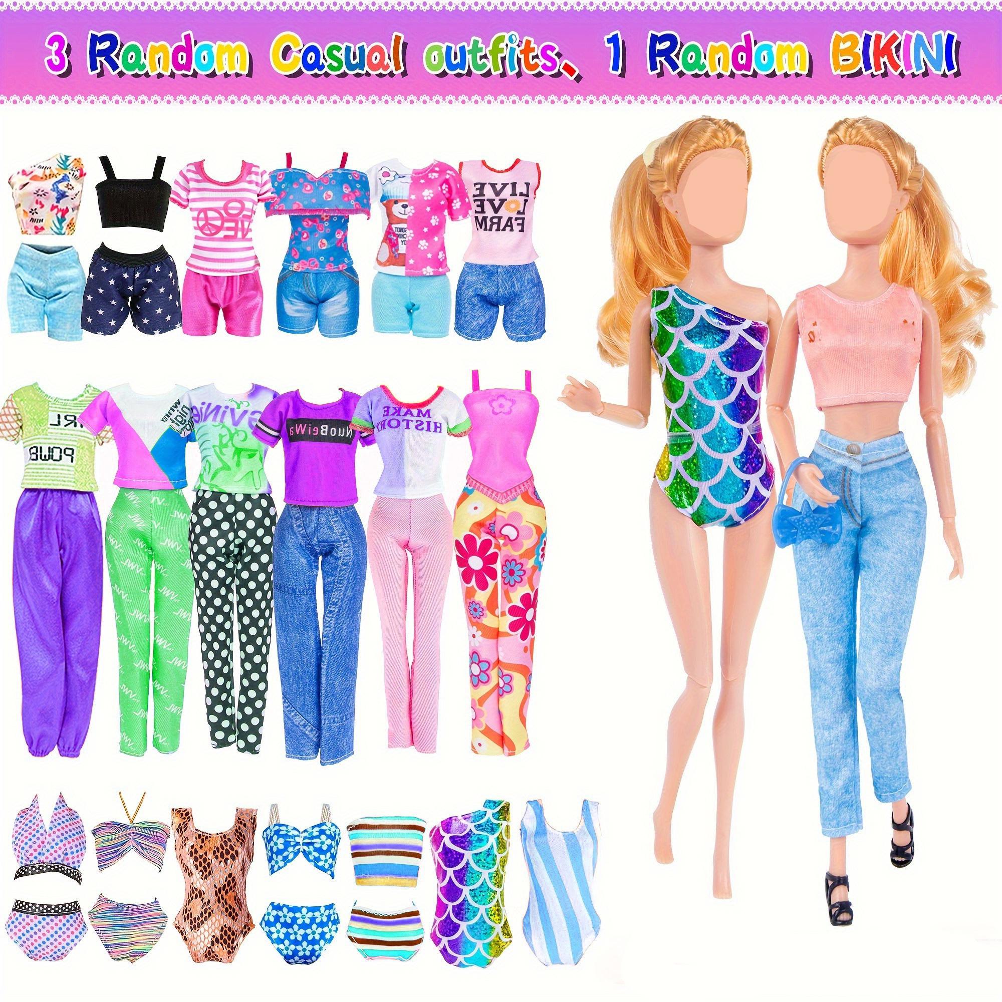 Fashion Doll Clothes Set 50pcs for 11.5 Inch Dolls – Fur Coat Princess Dresses Slip Dress Bikini Outfits No Doll Random Colors Gift for Girls Birthday Christmas
