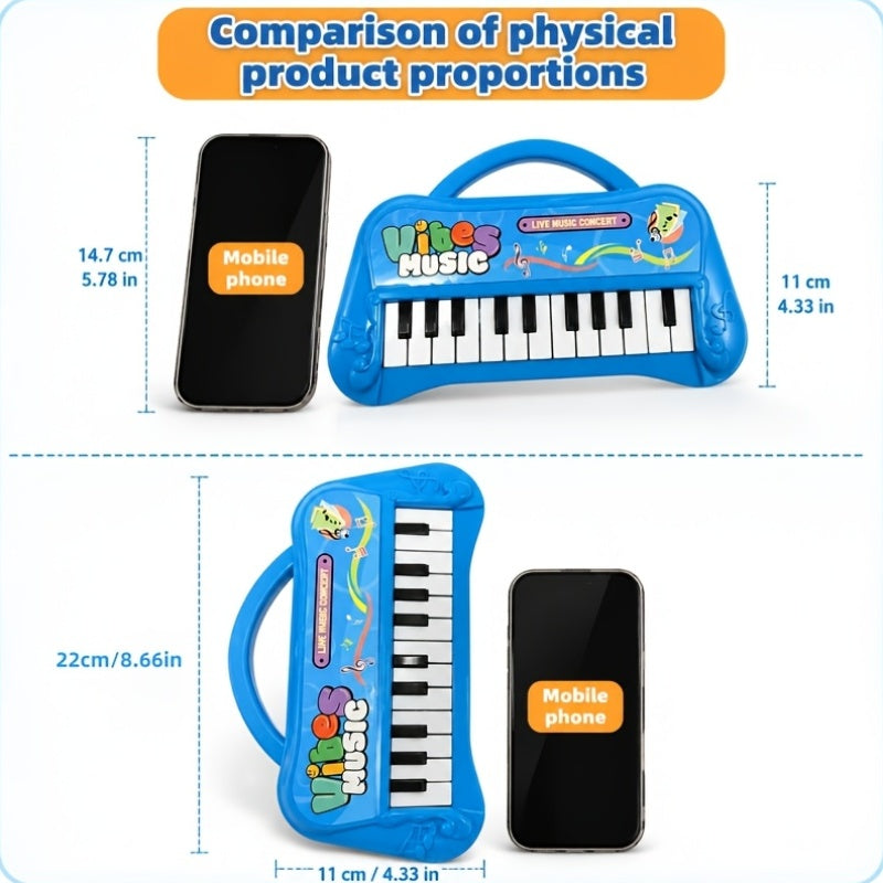 Kids Piano Keyboard Toy 13 Keys Portable Electronic Music Instrument for Toddlers Boys Girls Birthday Christmas Gift Educational STEM Toy