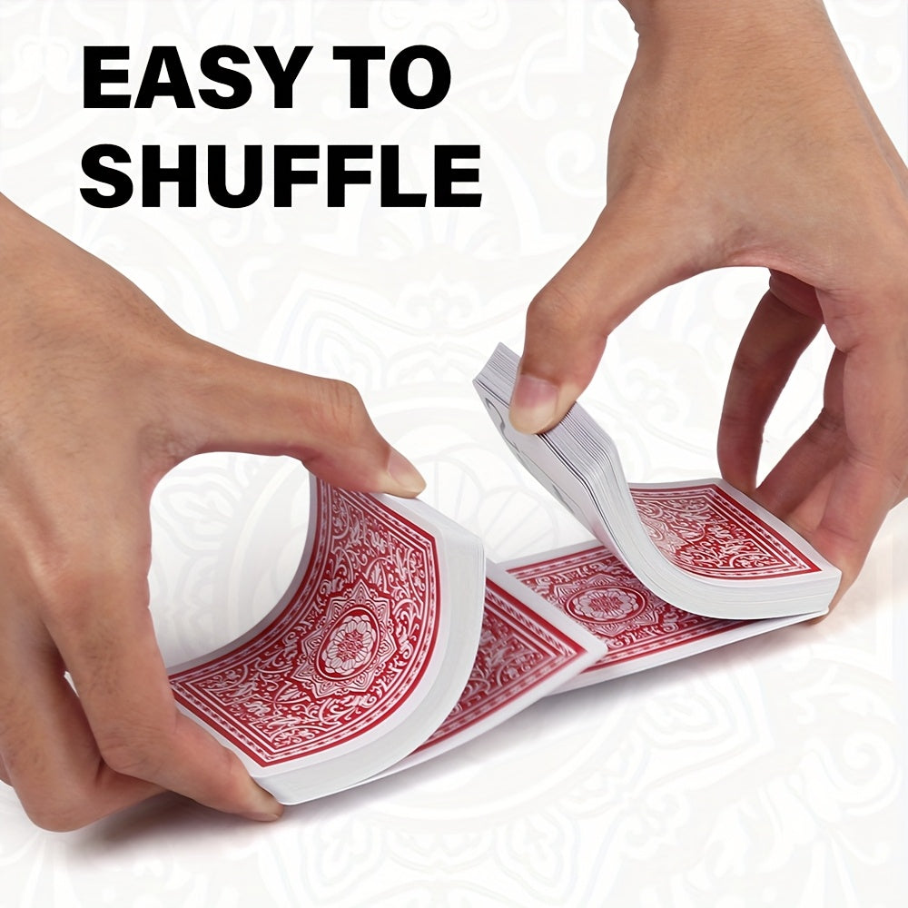 Jumbo Index Playing Cards 12 Decks Large Print Poker Size for Texas Holdem Blackjack Euchre Rummy 6 Red 6 Black Bulk Card Set Party Game Night Gift