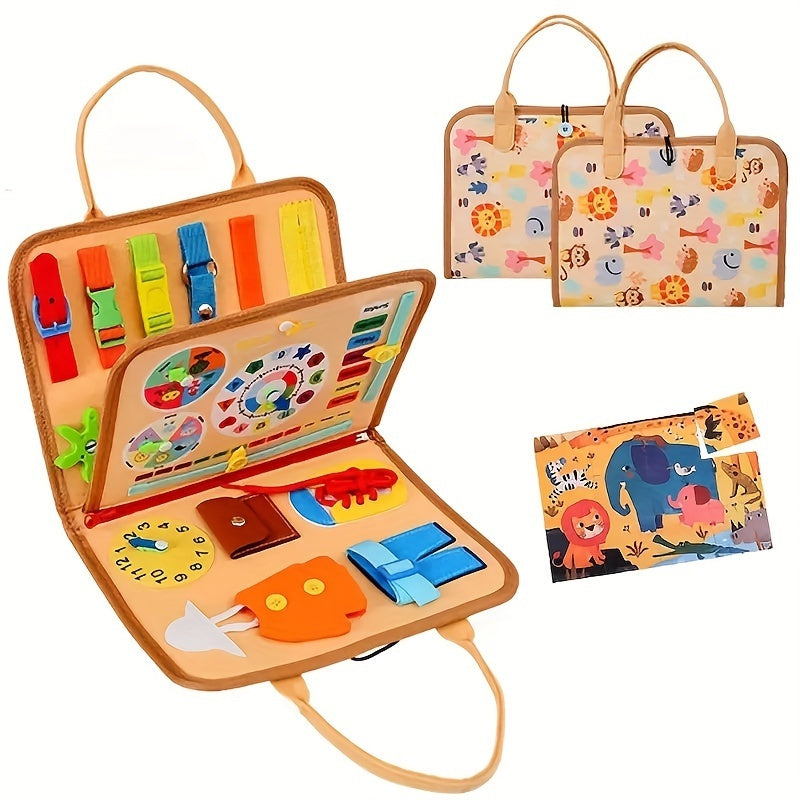 Busy Board for Toddlers – Sensory Toy for Fine Motor Skills Development, Educational Activity Board & Travel Toy for Car & Airplane, Gift for Boys & Girls Ages 1-3