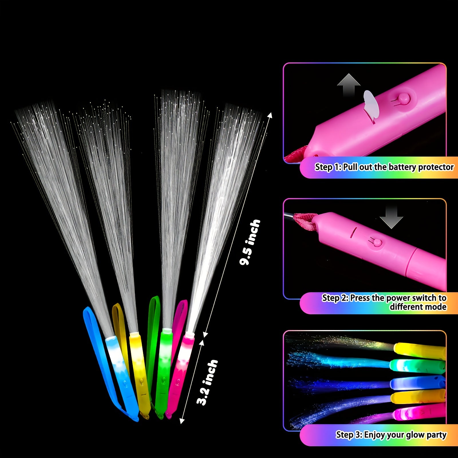 Glow in the Dark Party Supplies 248pcs – LED Glasses, Glow Sticks, LED Hair Clips & Fiber Optic Sticks for Birthday, New Year, Neon Party Favors