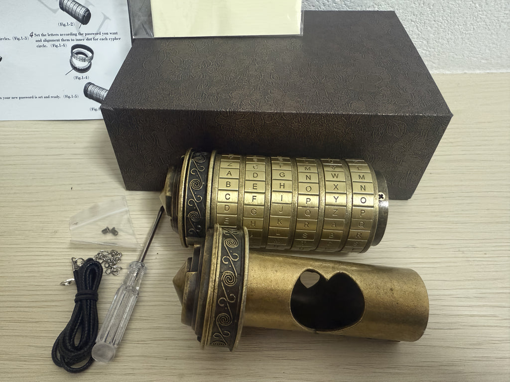 Retro Mini Combination Lock Brain Teaser Puzzle Boxed Gift Set Escape Room Prop Fun Creative Gift for Adults Teens Birthday Valentine Wedding Christmas