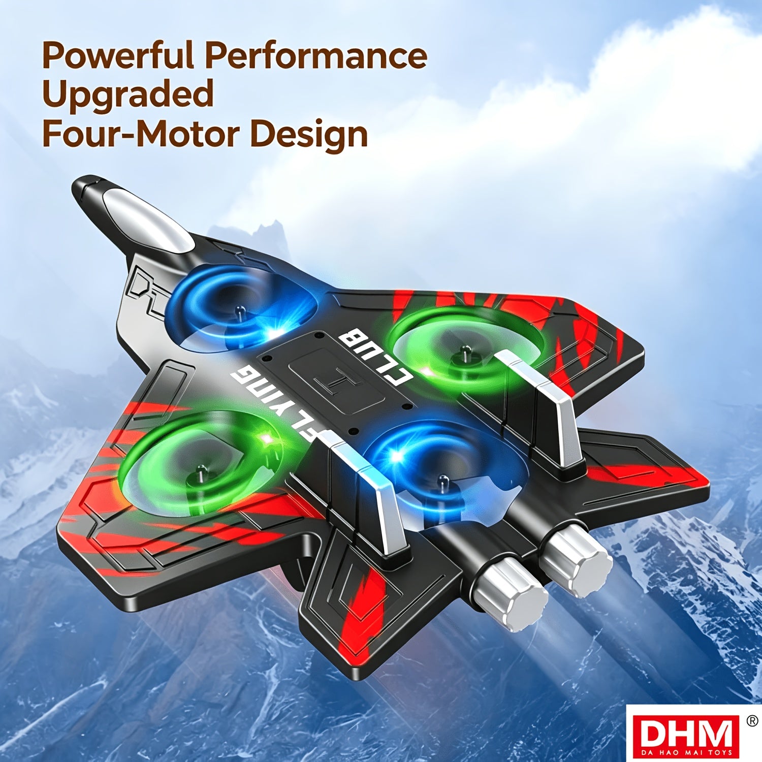 RC Flying Drone Foam Plane with 360° Stunt Flip, Altitude Hover & One-Button Takeoff – Dual Rechargeable Batteries Included for Kids & Beginners