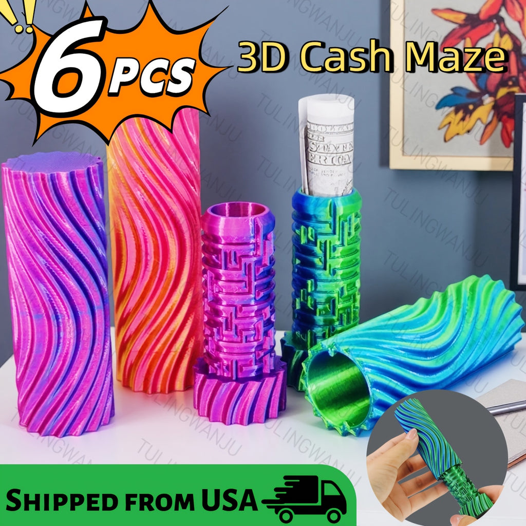 3D Cash Maze Puzzle Gift Box 6-Pack – Novelty Money Gift Container with Maze Challenge – Fun Present Box for Christmas, Halloween & Easter – Unique Gift Idea for Kids & Adults