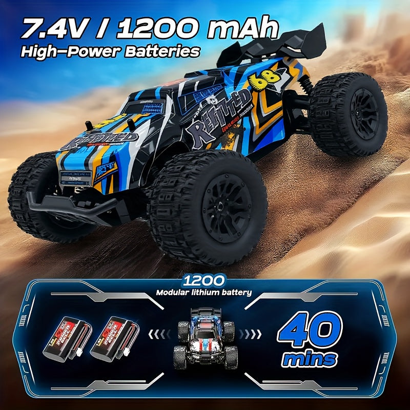1:18 Scale 4WD High-Speed RC Car 35+ KM/H All-Terrain Off-Road Remote Control Truck - 2.4GHz Hobby-Grade Racing Crawler for Adults Kids Boys Birthday Gift