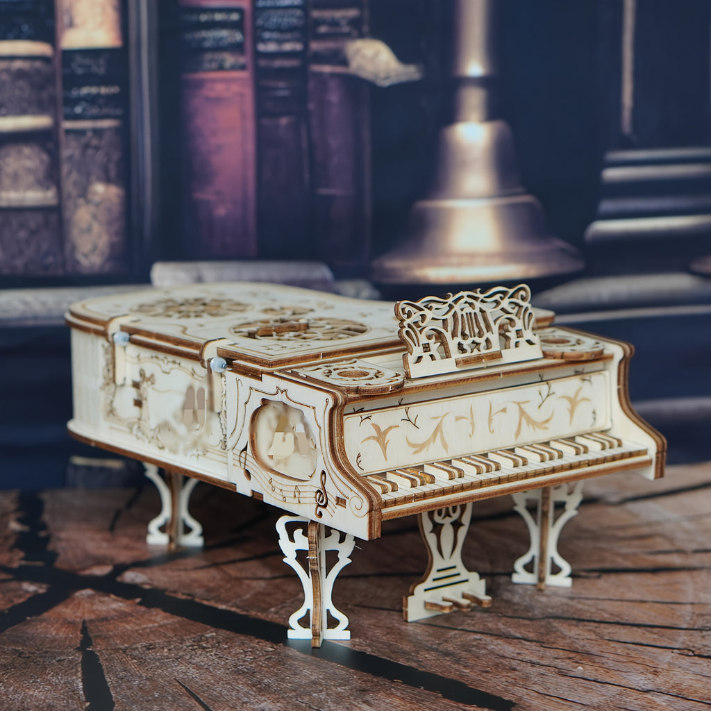 3D Wooden Piano Puzzle Model Kit – DIY Hand-Assembly Musical Instrument Replica, Laser-Cut Plywood Craft Kit, Unique Gift for Music Lovers, Adults & Teens