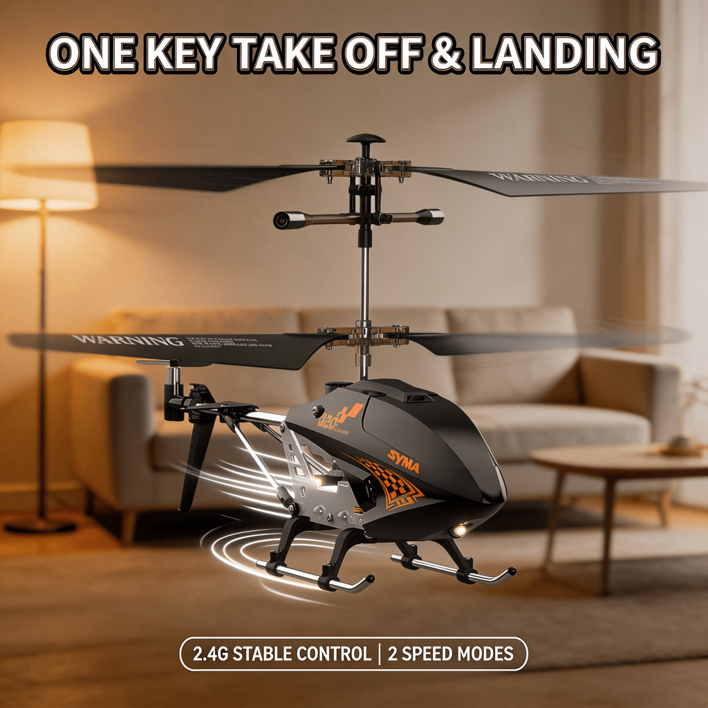 RC Helicopter Altitude Hold One-Key Takeoff Landing 3.5CH Gyro Stabilizer Indoor Flying Toy Alloy Frame Kids Boys Girls Ages 8-12 Birthday Christmas Valentine Gift