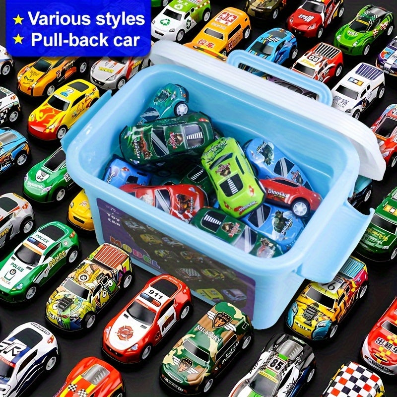 24-Piece Toy Car Set with Storage Box – Colorful Mini Vehicles for Kids Ages 3-12, Birthday & Holiday Gift for Boys & Girls