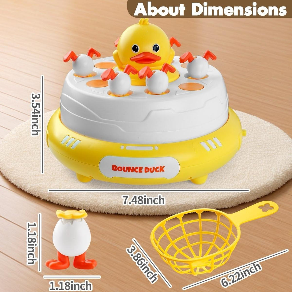 Pop-Up Musical Duck Catching Game for Kids – Bounce and Catch Duck Board Game with Lights & Music, Hand-Eye Coordination Toy, Ages 3+, Includes 10 Ducks & 2 Nets