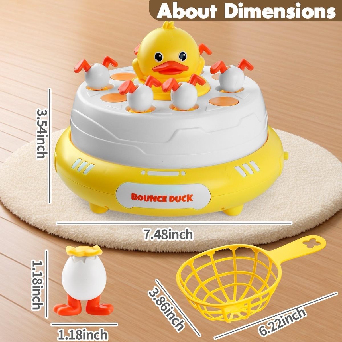 Pop-Up Musical Duck Catching Game for Kids – Bounce and Catch Duck Board Game with Lights & Music, Hand-Eye Coordination Toy, Ages 3+, Includes 10 Ducks & 2 Nets