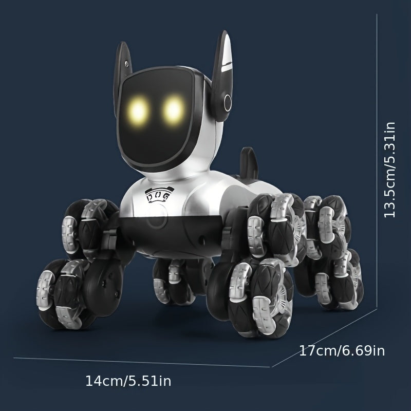 RC Robot Dog Toy Interactive Remote Control Stunt Music Action Show Rechargeable Smart Electronic Pet Kids Boys Girls Ages 5+ Birthday Christmas Halloween Gift