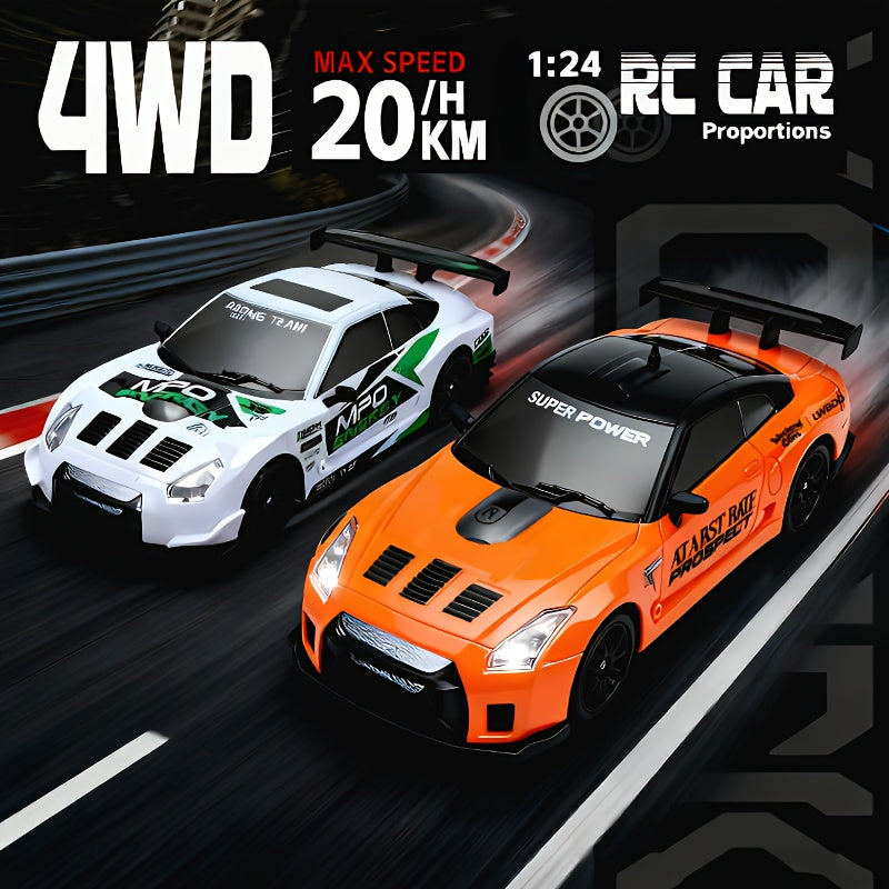 RC Drift Car 1:24 Scale 4WD High-Speed Remote Control Drifting Race Car Toy, Birthday Christmas Gift for Boys Girls Adults Kids