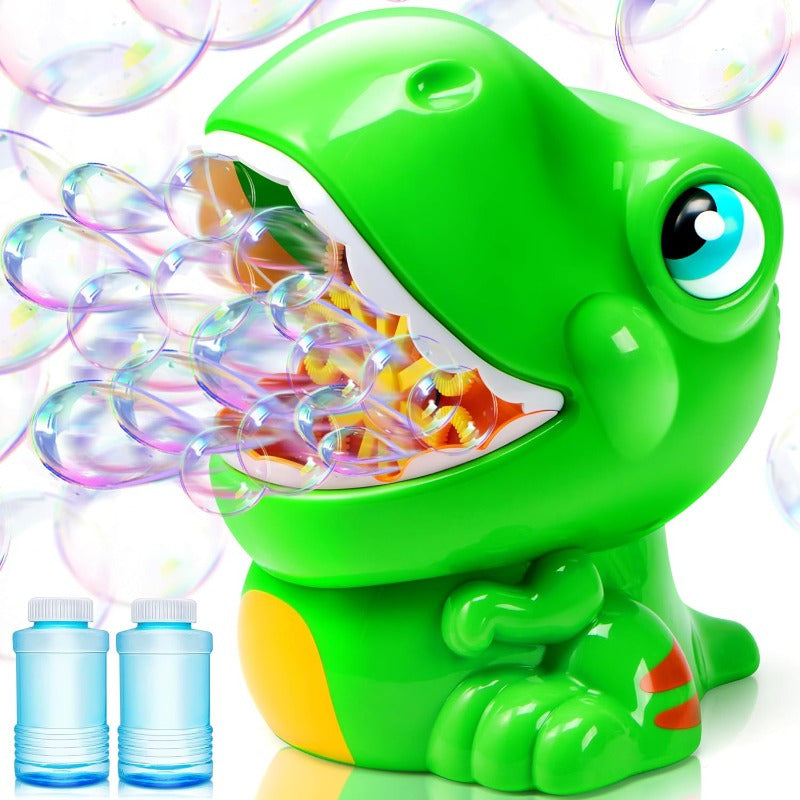 Dinosaur Bubble Machine Gun for Kids – 5000 Bubbles/Min with Bubble Solution Included, Outdoor Indoor Summer Toy, Dinosaur Party Favor Birthday Gift Green