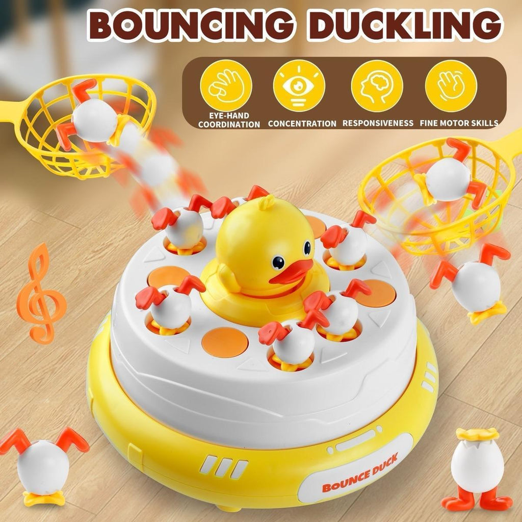 Pop-Up Musical Duck Catching Game for Kids – Bounce and Catch Duck Board Game with Lights & Music, Hand-Eye Coordination Toy, Ages 3+, Includes 10 Ducks & 2 Nets