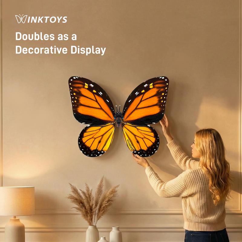 Remote Control Butterfly Toy with Flapping Wings, Rechargeable Bionic Flying Butterfly in 8 Designs, Basic or LED Version, Gift for Ages 8+