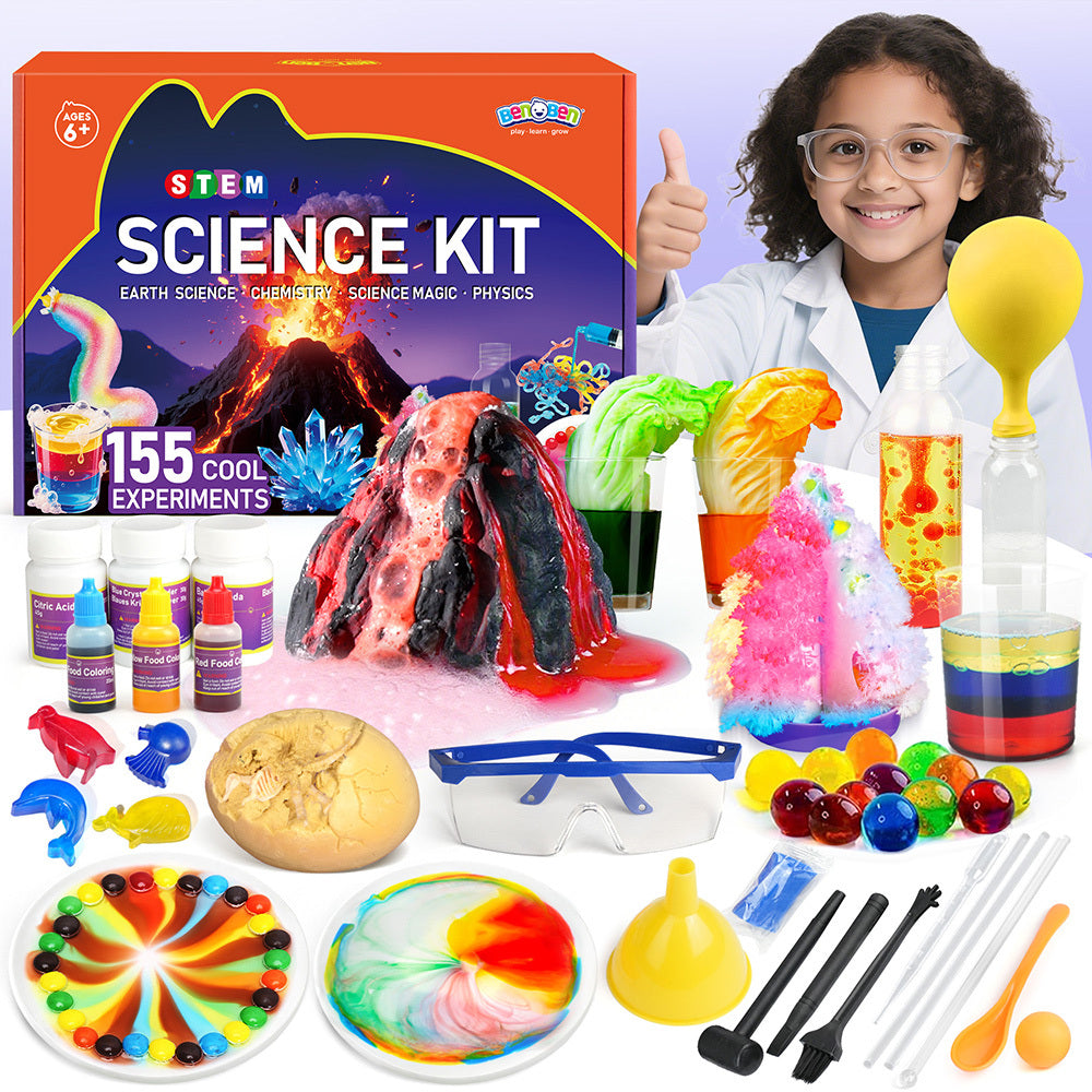 Science Kit for Kids 155 Experiments STEM Educational Toys Boys Girls Ages 6 7 8 9 10 11 12 Chemistry Lab Birthday Christmas Gift