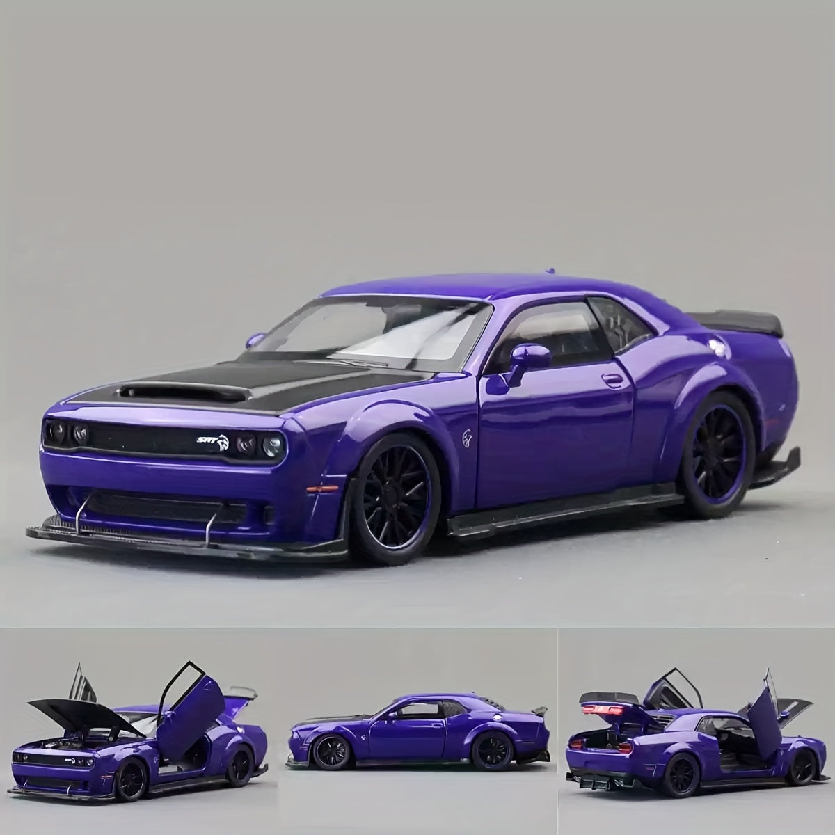 1:32 Scale Dodge Hellcat Alloy Die-Cast Car Model – Openable Doors, Display Base, Collectible Ornament Gift for Birthday, Christmas & New Year