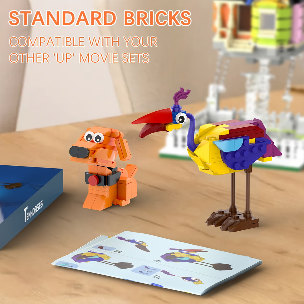 Bird and Dog House Building Block Set for Kids, ABS Brick Mini Architecture Model Kit, Creative STEM Construction Toy Ages 6+, Cute Desktop Decoration, Easter Birthday Christmas Gift for Boys Girls