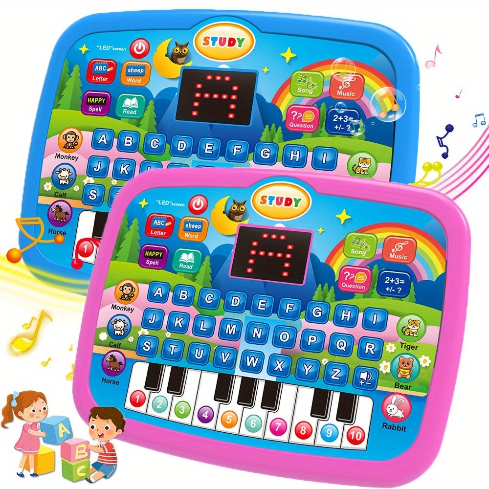Kids Multifunctional Learning Tablet Ages 3+ – Educational Toy with Alphabet, Numbers, Music, Animals & Piano Keys, Interactive Learning Machine for Toddlers Boys Girls, Birthday Gift