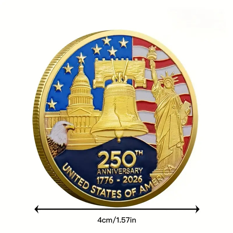 America 250th Anniversary Coin Set 2026 12pcs 1776-2026 USA Bicentennial Eagle Challenge Commemorative Medallion with Acrylic Cases Collector Gift