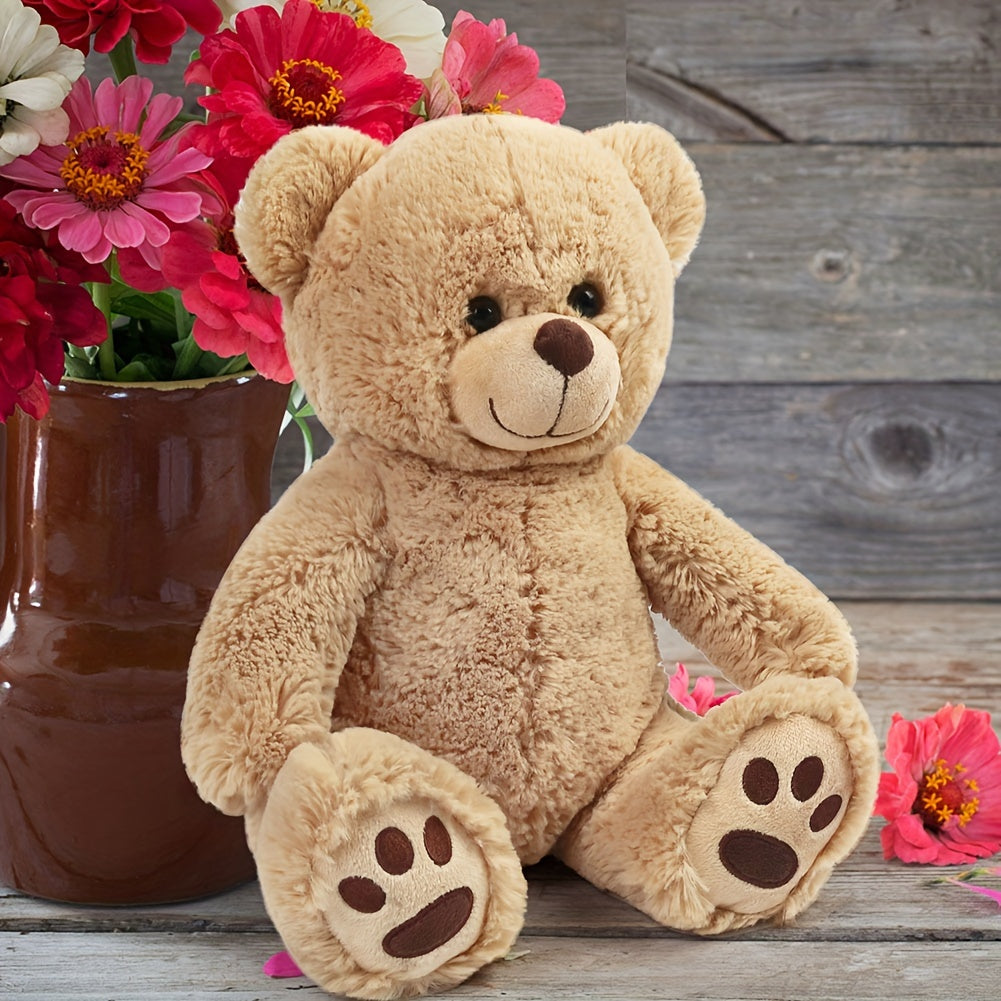 Brown Teddy Bear Stuffed Animal 10 & 12 Inch – Super Soft Plush Teddy Bear Toy with Safe Lock-Washer Eyes, Huggable Gift for Kids Toddlers Boys Girls, Birthday Christmas Easter