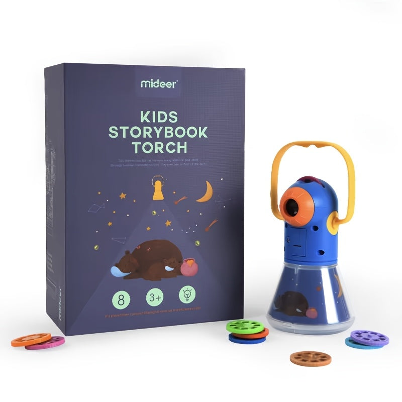 MiDeer Kids Storybook Torch Projector – 12 Story Reels Flashlight, Creative Educational Toy for Children, Sturdy Acrylic Build, Birthday Gift for Boys Girls Ages 3+ (Batteries Not Included)