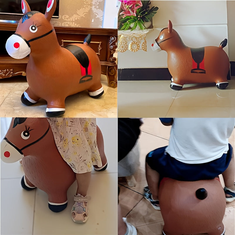 Inflatable Bouncing Horse for Kids – PVC Ride-On Jumping Animal Hopper with Air Pump, Balance & Exercise Toy, Birthday Gift for Toddlers Boys & Girls Ages 2+