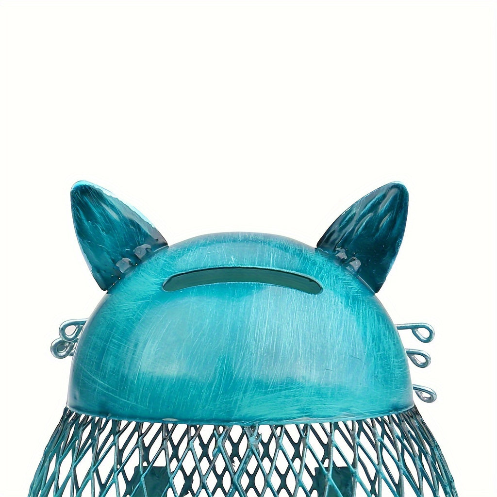 Cute Kitten Cat Coin Piggy Bank with Bottom Lid – Decorative Animal Savings Bank for Cat Lovers, Home Bookshelf Decor, Birthday Christmas Halloween Housewarming Gift