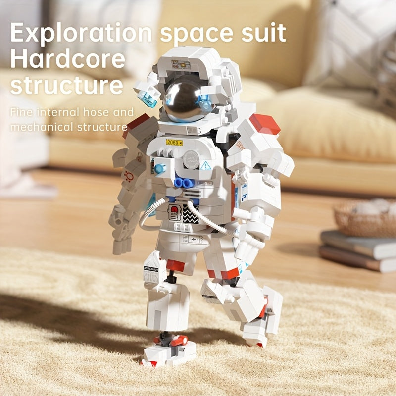 Astronaut Mini Building Block Set 623pcs – Space Theme DIY Desk Decoration, Stress-Relieving Assembly Toy for Boys & Girls, Easter & Holiday Gift