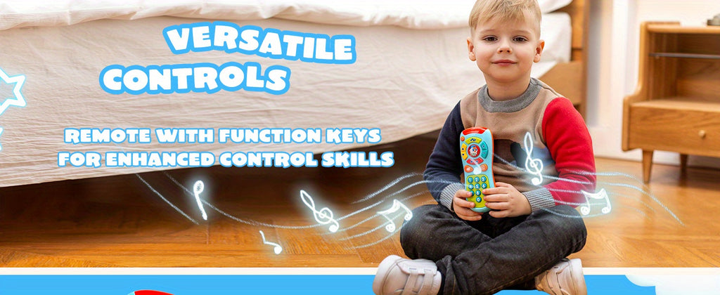 Baby Learning Phone and Remote Toy Set – Pretend Play Smartphone with Music & Sounds for Toddlers Infants, Educational Baby Toy Gift Boys Girls 6-18 Months