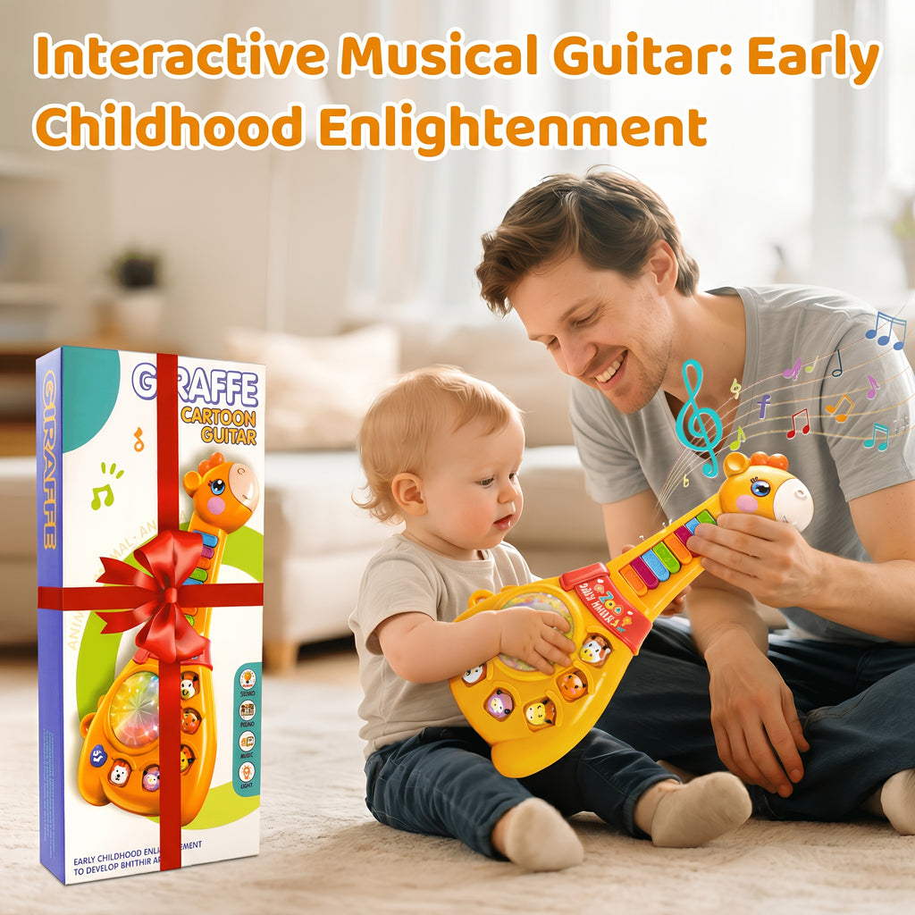 Baby Giraffe Guitar Musical Toy for 12 Months+ – Piano Keys, Animal Sounds & 8 Songs, Flashing Lights, Educational Learning Toy for Toddlers 1 Year Old Boys Girls, First Birthday Christmas Gift