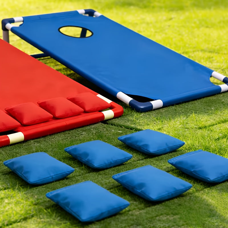 Bean Bag Toss Game Set Portable Cornhole Board – Foldable Outdoor Backyard Game with 12 Bean Bags & Storage Bag – Family Party Camping Lawn Game for Kids & Adults, Red or Blue