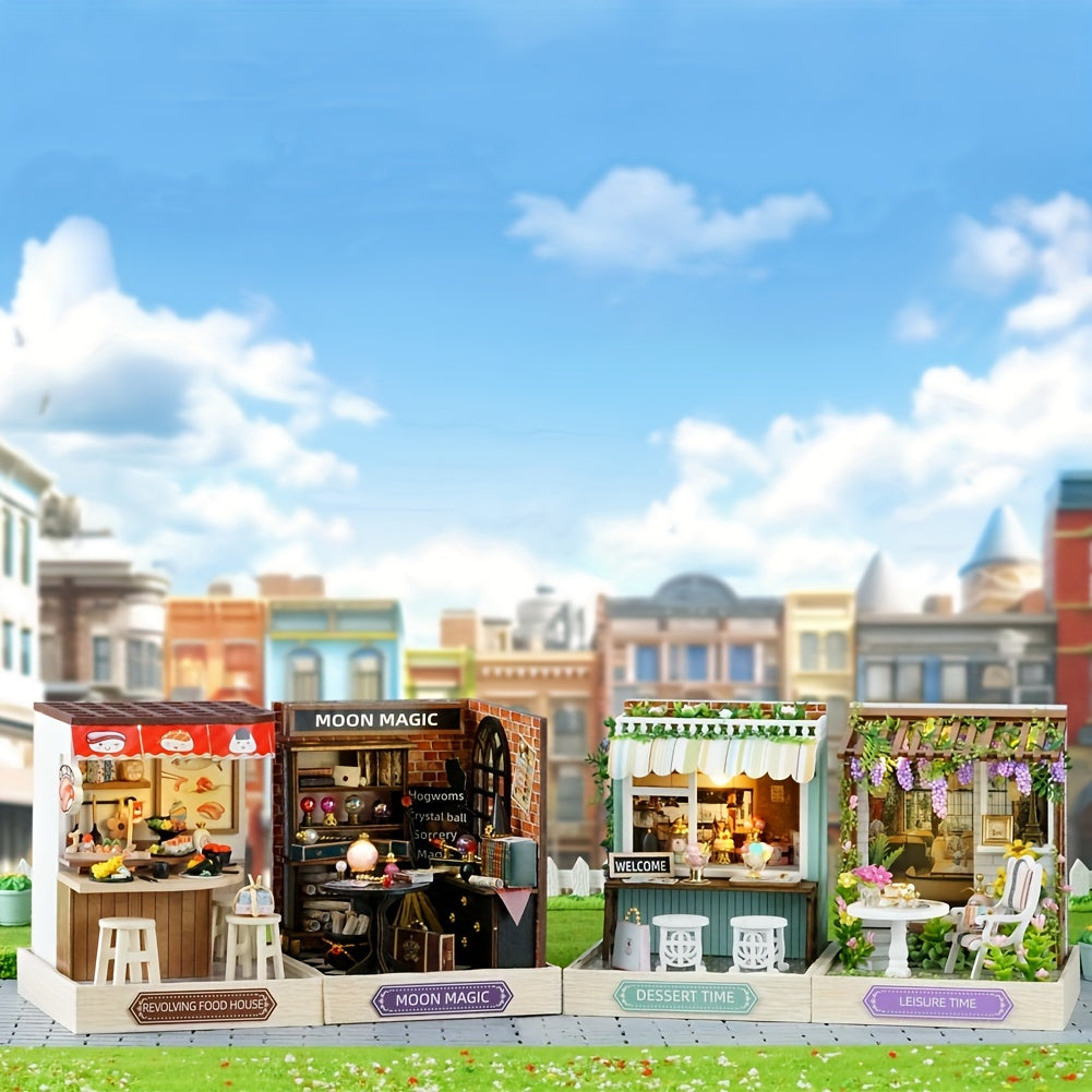 DIY Wooden Dollhouse Kit with Dust Cover – Handmade Miniature Puzzle Tiny House with Furniture for Teens Adults Christmas Birthday Gift