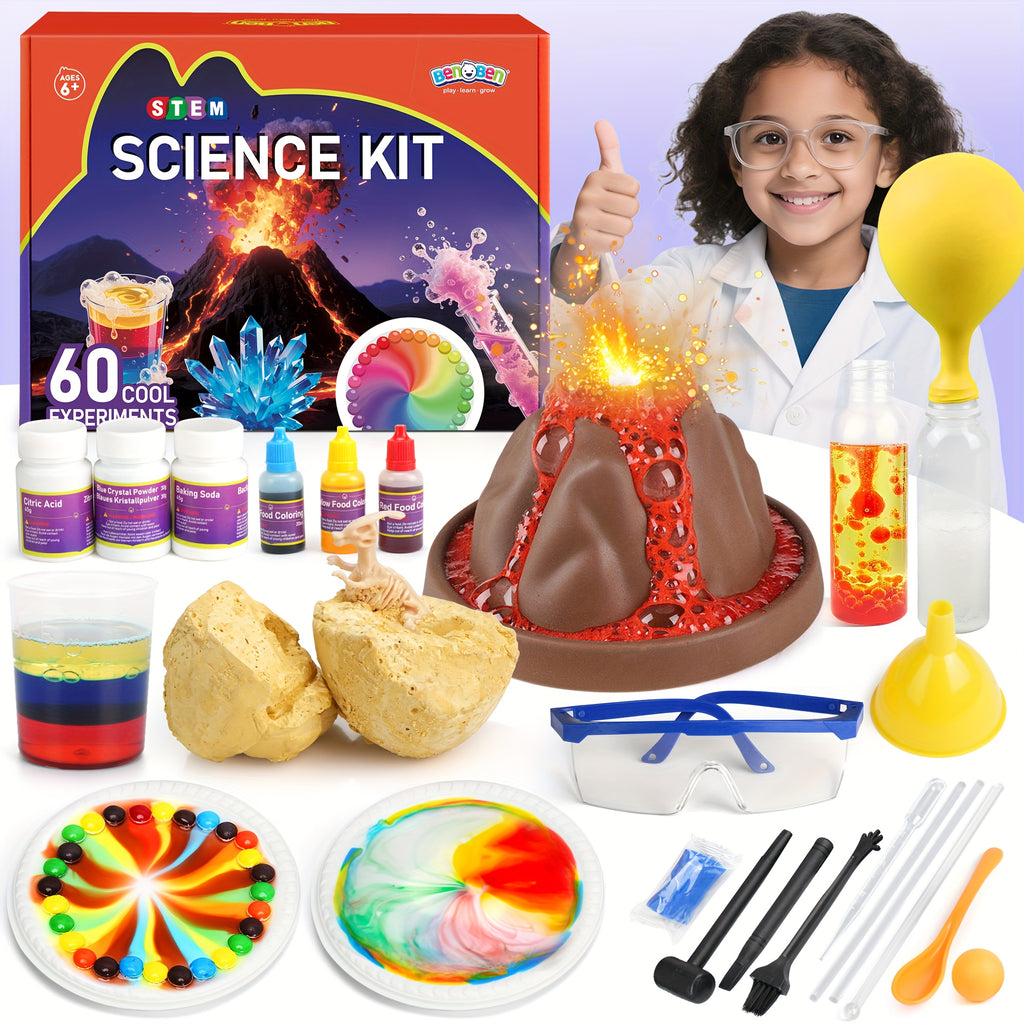 Science Kit for Kids 60/80/105 Lab Experiments – STEM Chemistry Set Growing Crystals & Reactions Educational Toy Gift for Boys & Girls Ages 6-12