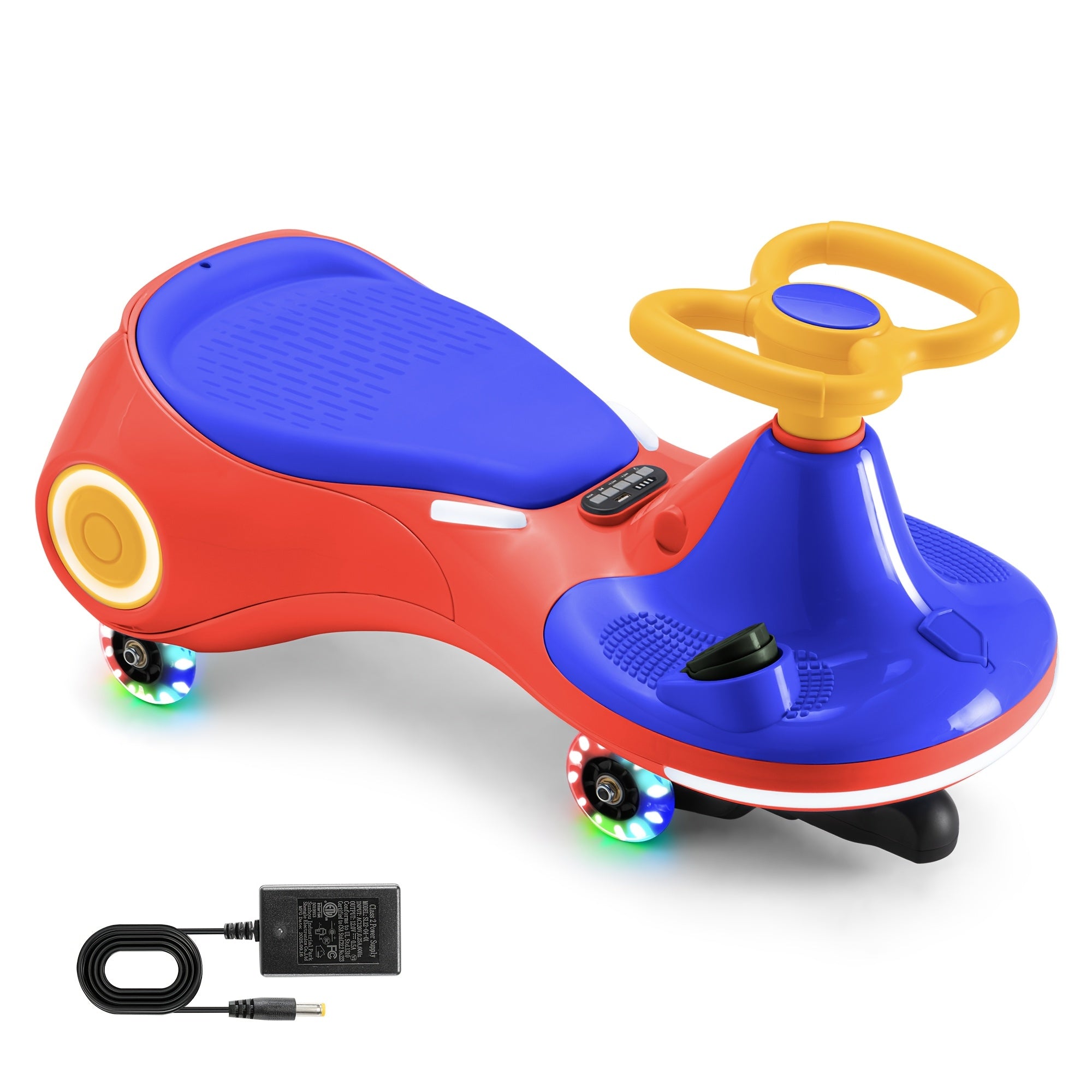 Electric Wiggle Car with Pedal 2-in-1 Rechargeable Swing Car for Kids Ages 3+ - 2 Speed Anti-Rollover Flashing Wheels 140LB Capacity, Indoor Outdoor Ride-On Toy, Birthday Christmas Gift Boys Girls