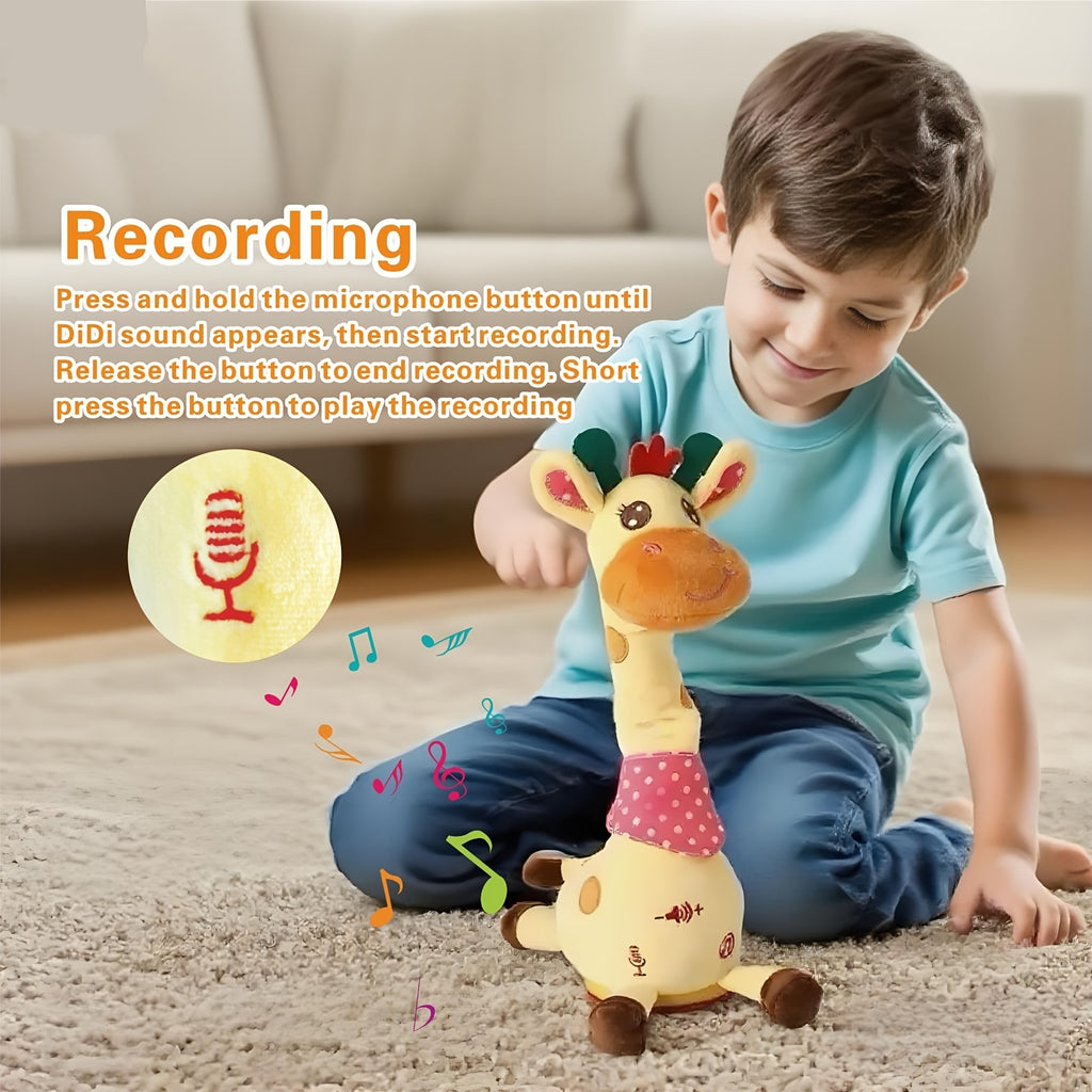 Dancing Talking Giraffe Toy for Baby Toddler 60 Songs Glowing Musical Stuffed Animal Repeats What You Say Interactive Gift for Boys Girls Ages 0 Months+
