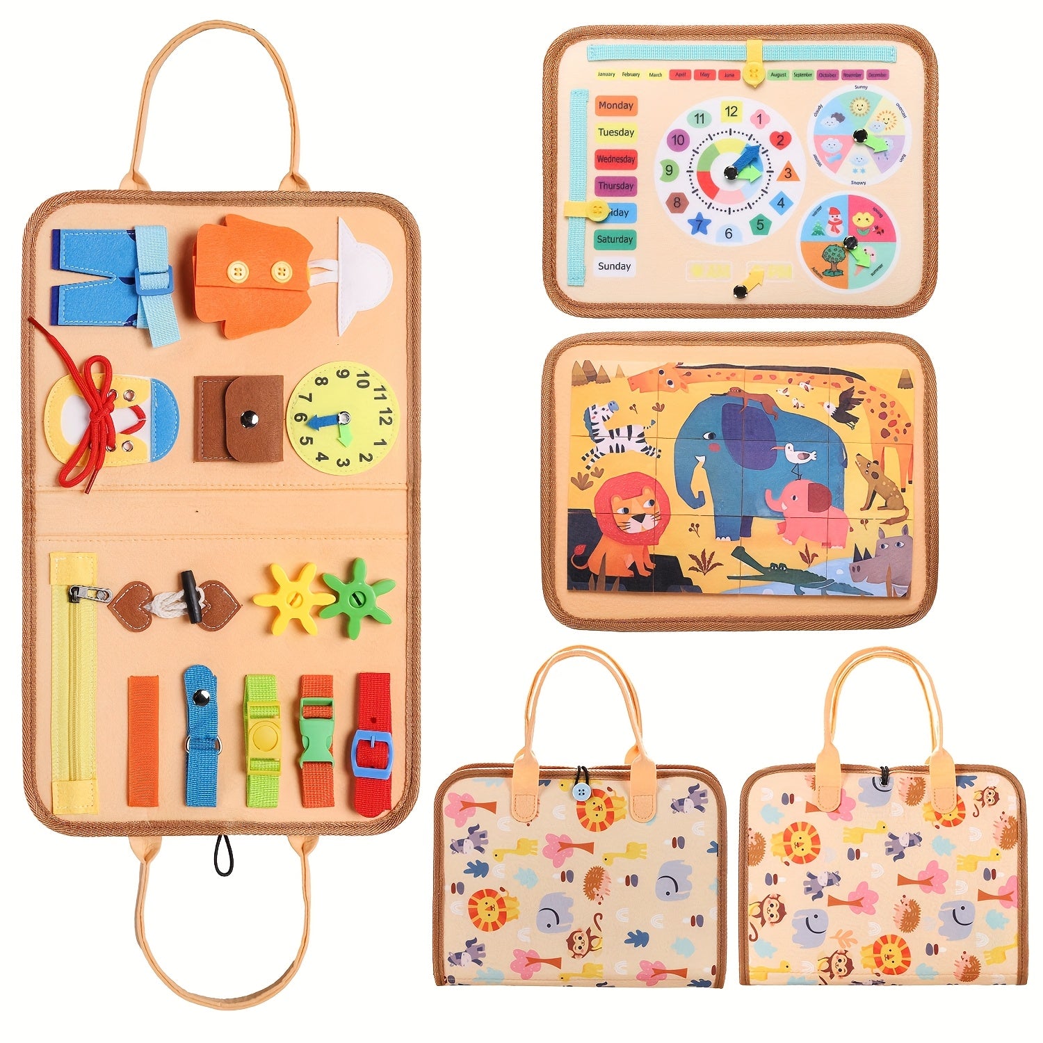 Busy Board for Toddlers – Sensory Toy for Fine Motor Skills Development, Educational Activity Board & Travel Toy for Car & Airplane, Gift for Boys & Girls Ages 1-3