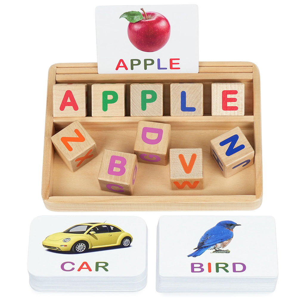 CVC Word Builder Flash Cards Set – Alphabet Letter Blocks Spelling Game 100+ Word Cards for Preschool & Kindergarten Kids Reading Learning Toy