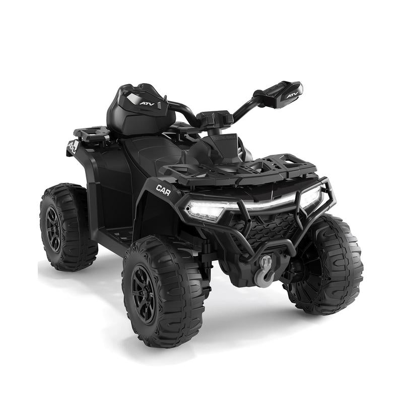 12V Kids ATV Ride-On Toy with Parent Remote Control, Spring Suspension, LED Lights, Bluetooth Music and USB for Backyard Adventures