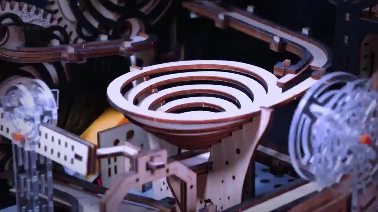 Electric Marble Run 3D Wooden Puzzle Kit STEM DIY Building Set for Kids Teens Adults – Brain Teaser Model Gift for Christmas Birthday