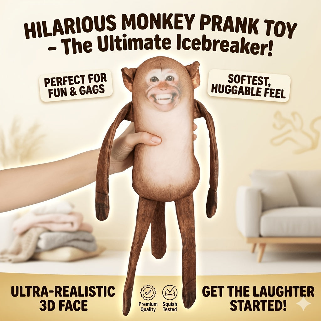 Magnetic Hanging Monkey Plush Toy 9.8 Inch - Funny Fridge Magnet Stuffed Animal Prank Gag Gift for Office Home Decor, Meme Novelty Gift for Adults Teens, Monkey Business Lover Gift