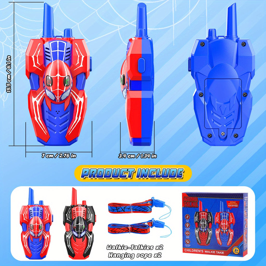 Kids Walkie Talkies 2-Pack Spider 2-Way Radio Toy for Boys Girls Ages 3-12 – Birthday Christmas Halloween Easter Back-to-School Gift