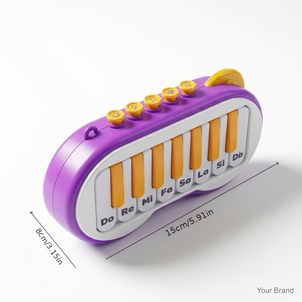 Mini Piano Toy for Kids 8-Key Musical Keyboard - Do Re Mi Scale, Portable Electronic Piano with Lanyard, Educational Music Toy, Non-Toxic ABS, Gift for Boys & Girls