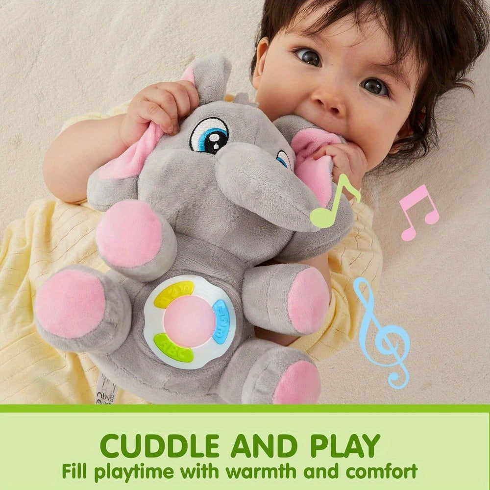 Musical Elephant Plush Baby Toy with Music & Light – Soft Stuffed Animal Sensory Toy for Infant Babies 6+ Months, Birthday Christmas Gift for Boys and Girls