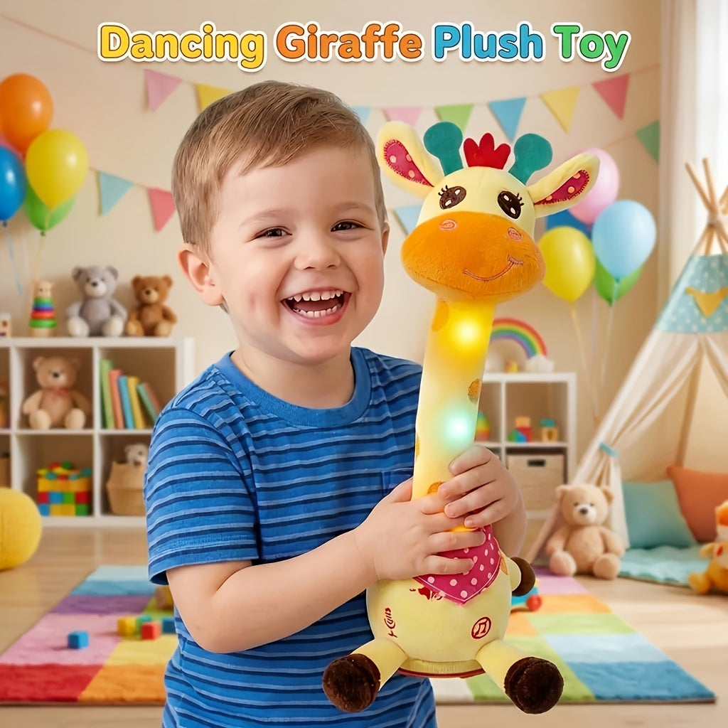 Dancing Talking Giraffe Toy for Baby Toddler 60 Songs Glowing Musical Stuffed Animal Repeats What You Say Interactive Gift for Boys Girls Ages 0 Months+