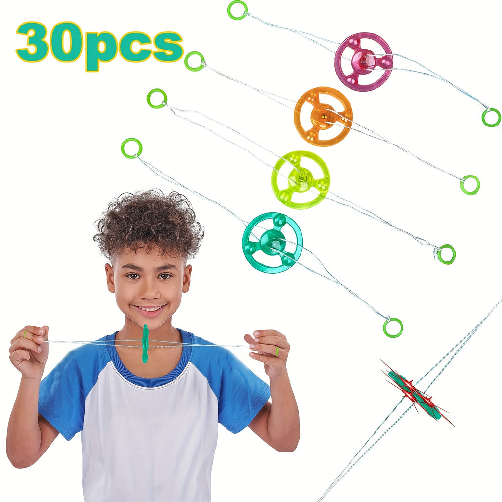 Light Up Flywheel Spinner Toys 30 Pack – Glow in the Dark Pull Cord Flashing Flywheel Bulk Party Favors for Kids, Goodie Bag Stuffers, Christmas Halloween Birthday Gifts