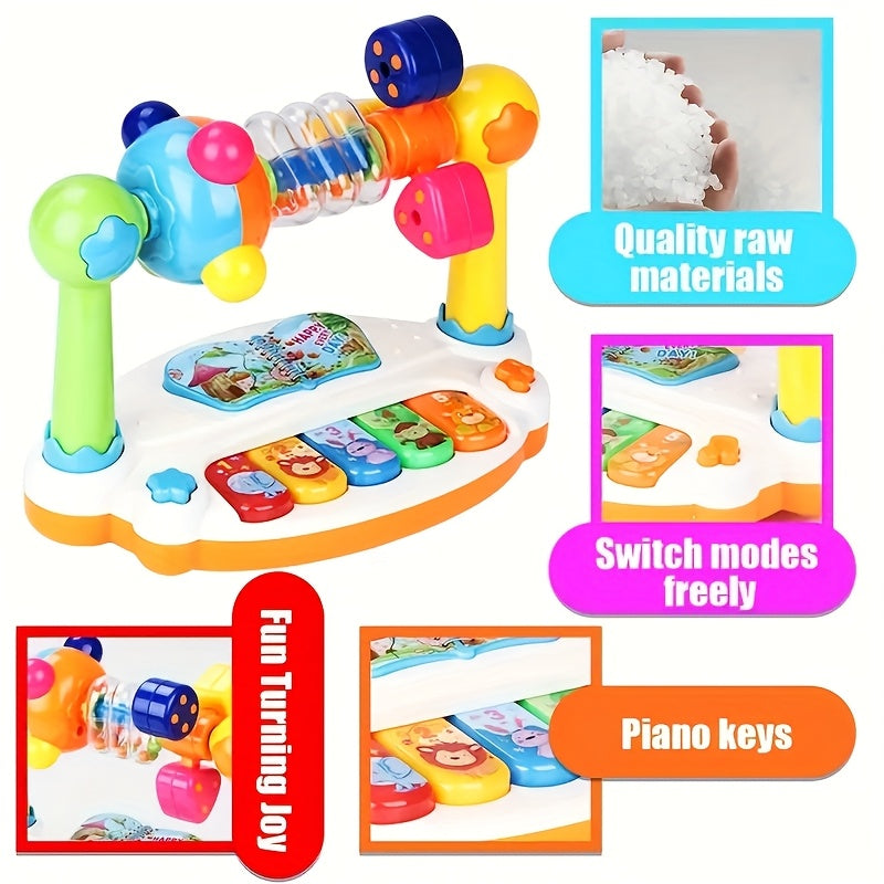 Kids Piano Keyboard Toy with Light Up Keys & Pre-Loaded Songs – Early Music Education for Toddlers Boys Girls Birthday Christmas Gift No Battery Needed