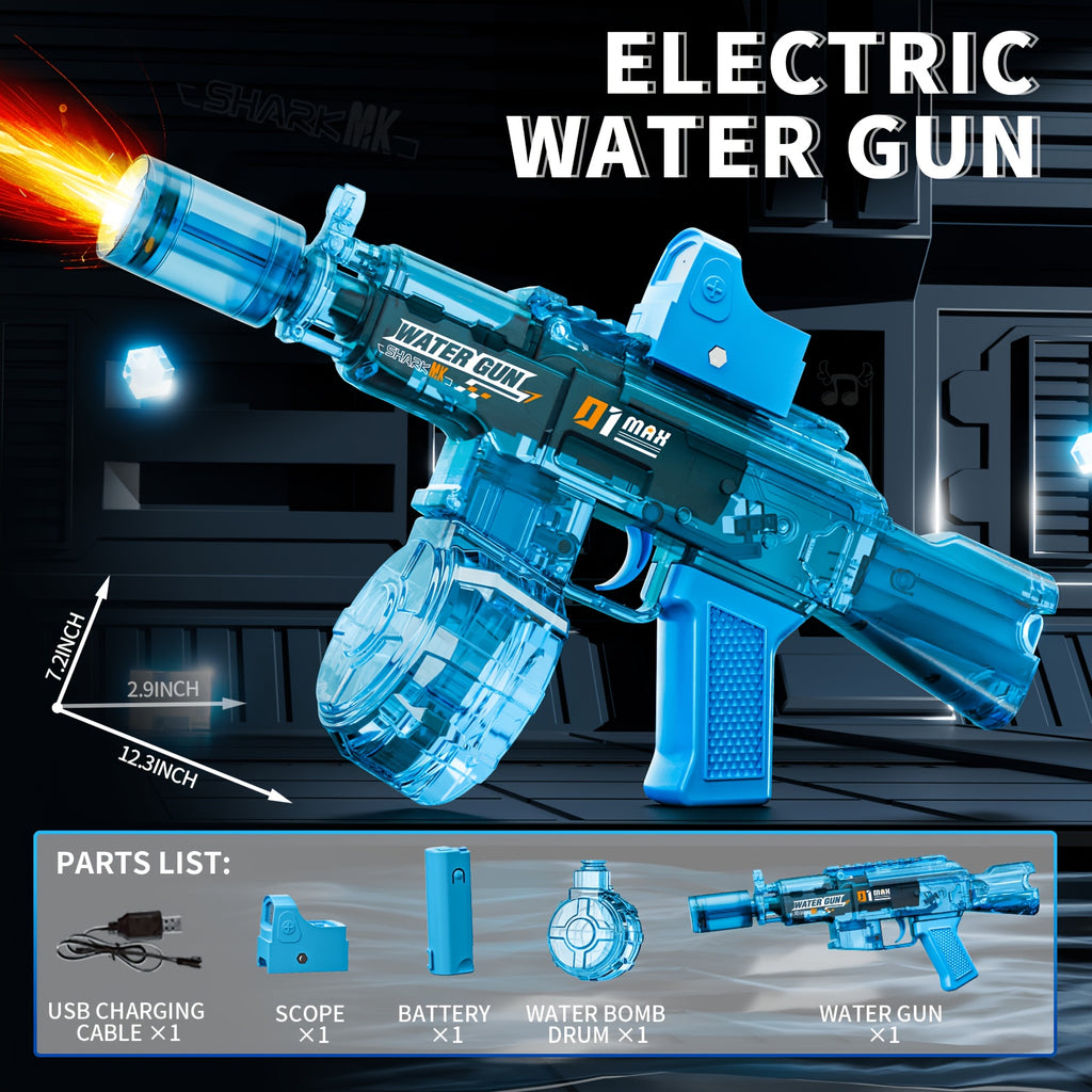 Large Capacity Electric Water Gun Automatic Spray, High-Power Squirt Gun for Pool Beach Lawn, Summer Outdoor Water Battle Toy Gift for Kids Adults Birthday Party