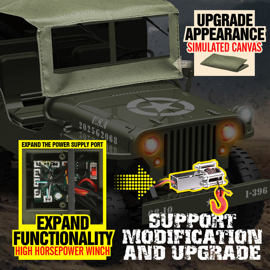 RC Truck 1:10 Scale 4WD 4x4 Off Road Remote Control Car Full Proportional 2 Rechargeable Batteries All Terrain Big RC Vehicle Gift for Boys Youth